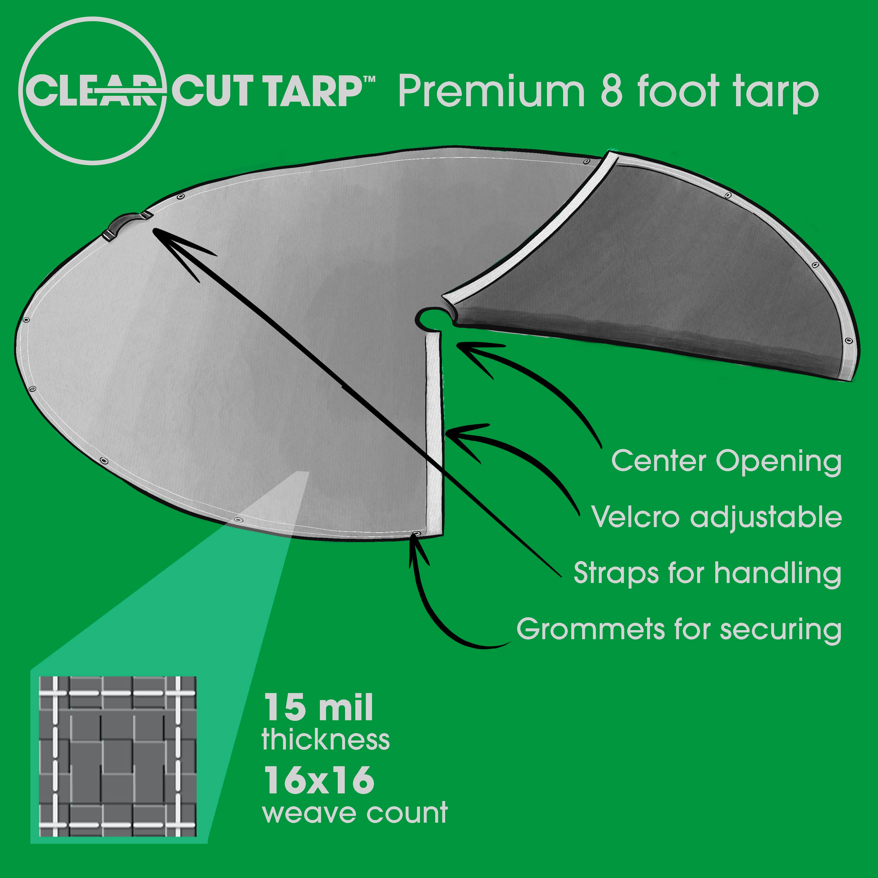 Clear-Cut Premium 8 Feet Landscape Tarp